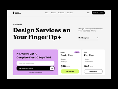 Web UI agency design studio feature header hero landing page menu pricing product product design subscription subscription basis trial typography ui ui-ux user experience ux web design website