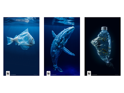 Marine Metamorphosis, Posters graphic design nature ocean plastic plastic problem polution poster poster design recycling world wide fund for nature wwf