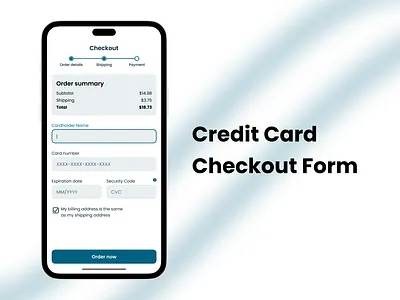 Checkout Form | Daily UI 002 checkout form credit card daily ui form input ios mobile checkout mobile design ui ui design ux