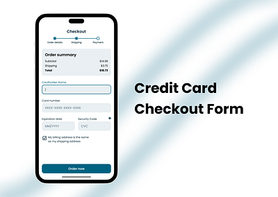 Checkout Form | Daily UI 002 checkout form credit card daily ui form input ios mobile checkout mobile design ui ui design ux