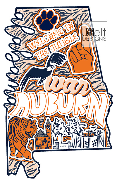 Auburn Collegiate Collection art auburn collegiate design football graphic illustration logo shirt ui