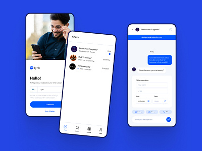 Lynk — Mobile app concept 2023 booking business chat digital field form friends interface messenger minimal mockup registration restaurans signin signup socialnetwork trend ui ux