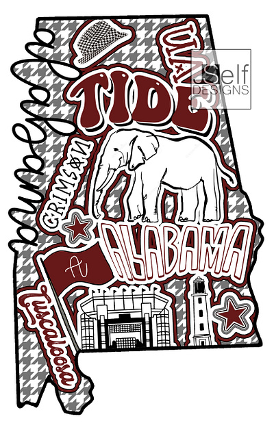 Alabama Collegiate Collection alabama art collegiate design football graphic illustration logo shirt ui
