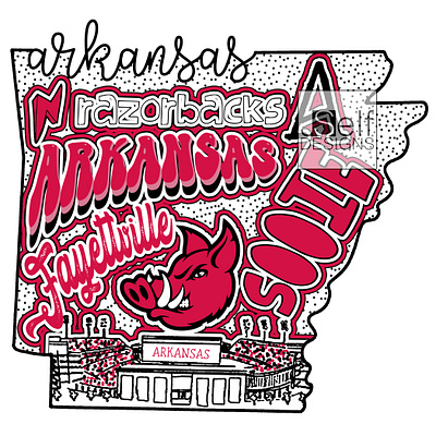 Arkansas arkansas art collegiate design football graphic illustration logo shirt