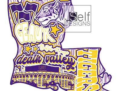 Louisiana art branding collegiate design football graphic illustration logo louisiana lsu shirt ui