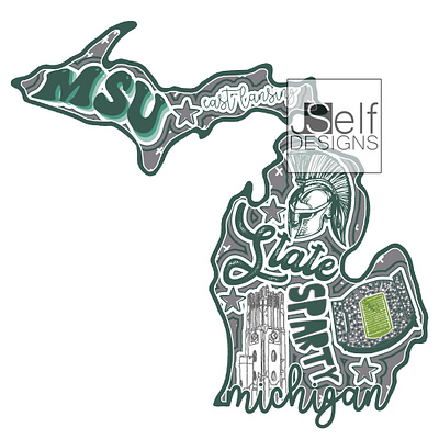 Michigan art branding collegiate design football graphic illustration logo michigan shirt ui