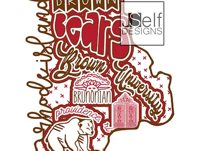 Rhode Island art branding brown collegiate design football graphic illustration logo rhode island shirt ui