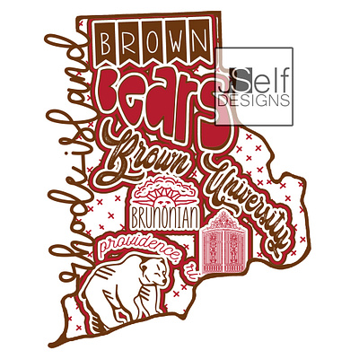 Rhode Island art branding brown collegiate design football graphic illustration logo rhode island shirt ui