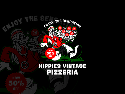 Hippies x Vintage x Pizzeria T-Shirt Design clothing fashion hippie mushroom pizza pizzaria psyche tshirt vintage vintage shirt
