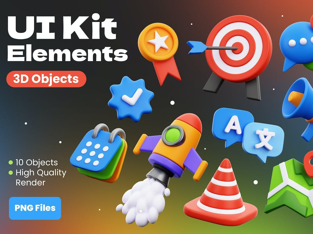 UI Kit Element 3D Objects by Creative Sandra on Dribbble