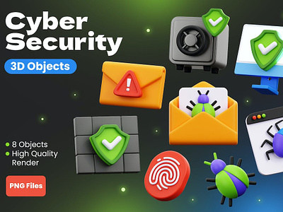 Cyber Security 3D Objects art artistic artwork coreldraw creative cuberto designer digitalart freelance graphic graphic design graphicdesign graphics illustrator inspiration logodesign motion designer photoshop poster vector