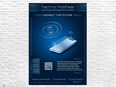 A poster for a conference about future technologies. ai arts branding design graphic design illustration logo minimal poster typography ui ux vector