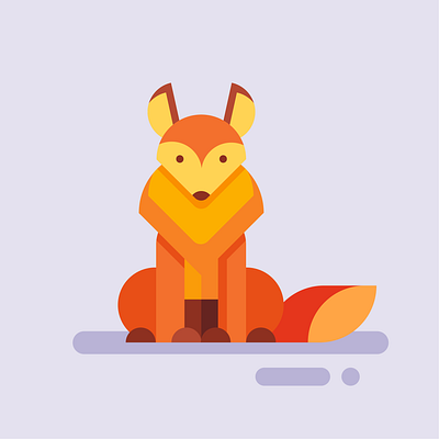 Flat Art Illustartor, Fox animal character design flat design fox graphic design illustration