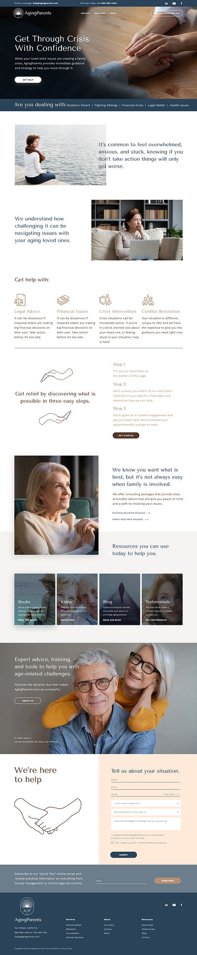 Aging Parents Website and Branding branding copywriting logo design ui ux web design