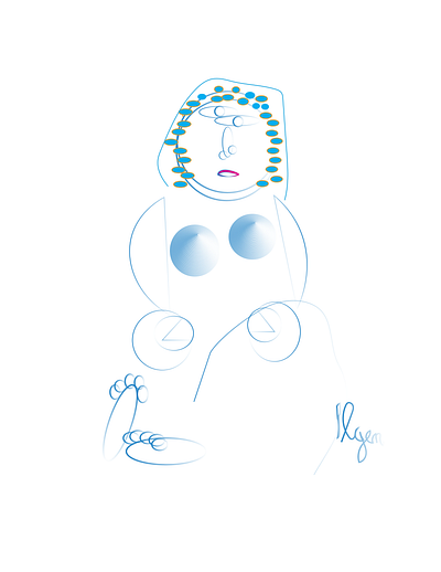 woman in blue art graphic design illustration