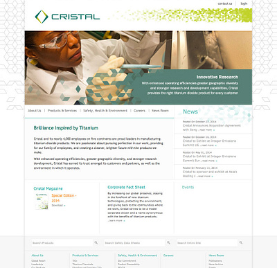 Cristal Website web design