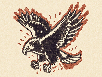 Stamped Eagle Illustration ai america bird design eagle effect grain hawk icon illustration lines logo midjourney noise photoshop print sketch tattoo texture usa
