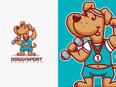 Dog Sport Character Mascot character cute design dog illustration logo mascot sport