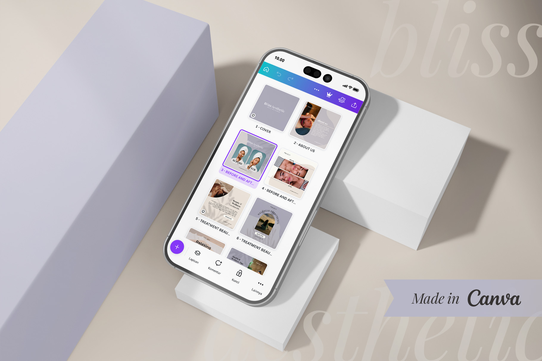 Bliss Aesthetic beauty branding design feminine instagram post minimal motion graphics product design social media spa template women