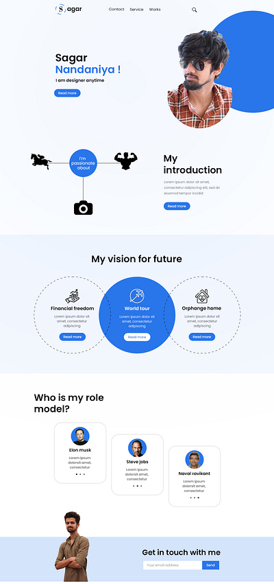 Self Profile - landing page graphic design ui