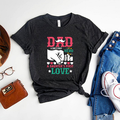 father's day t-shirt design awesome best t shirt cute dad daughters day design designer fathers day graphic design hero illustration logo love lovely papa t shirt typography