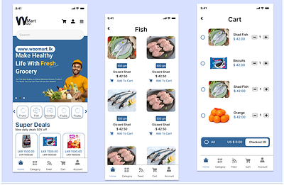 Grocery Delivery App adobe xd app blue design figma grocery mobile mobile app ui ux