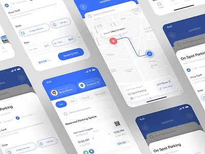 Parkhere - Parking App app clean destination direction map mobile app mobile app design park parking parking app parking app design place safe ui uiux ux