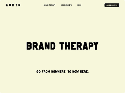 Brand Therapy branding high contrast landing page simple taglines web web design