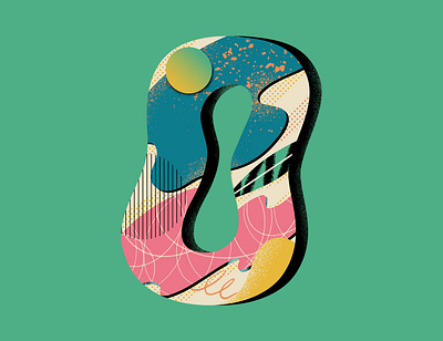 '0' for 36 Days of Type 36daysoftype challenge concept design gradient illustration illustrator lettering letters pattern texture type