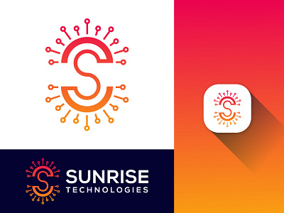 Letter S Sunrise Logo, tech, technology, startup abstract logo brand identity branding design globe letter s logo logo agency logo design logo designer logotype modern logo planet reflection s logo shine sunrise sunset tech technology