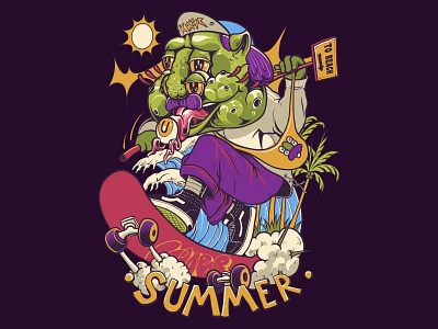 special fantasy illustration welcomes summer animation art branding character graphic design illu illustration logo motion graphics