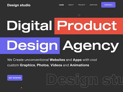 Design Agency Landing page with Animation animation logo motion graphics ui