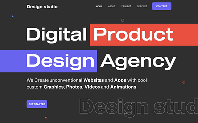 Design Agency Landing page with Animation animation logo motion graphics ui