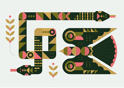 The Double-Headed Serpent + Bird auckland branding design illustration vector