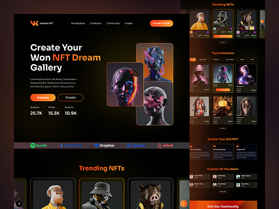 Veekim-NFT Marketplace Website bitcoin blockchain crypto digital art esports futuristic game website gaming gaming platform nft nft 3d nft marketplace nft music nft web nftwebsite ui web design website