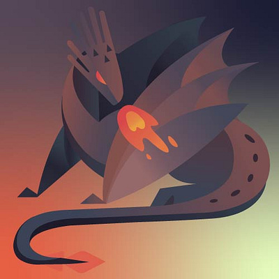 Dragon graphic design illustration