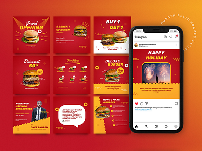 Food Restaurant - Social Media Marketing branding design graphic design illustration logo media design typography ui vector