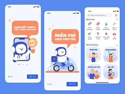 Medical app concept animation blue color design health care illustration interaction long chau pharmacy medicine motion graphics pharmacy ui ui design uxui