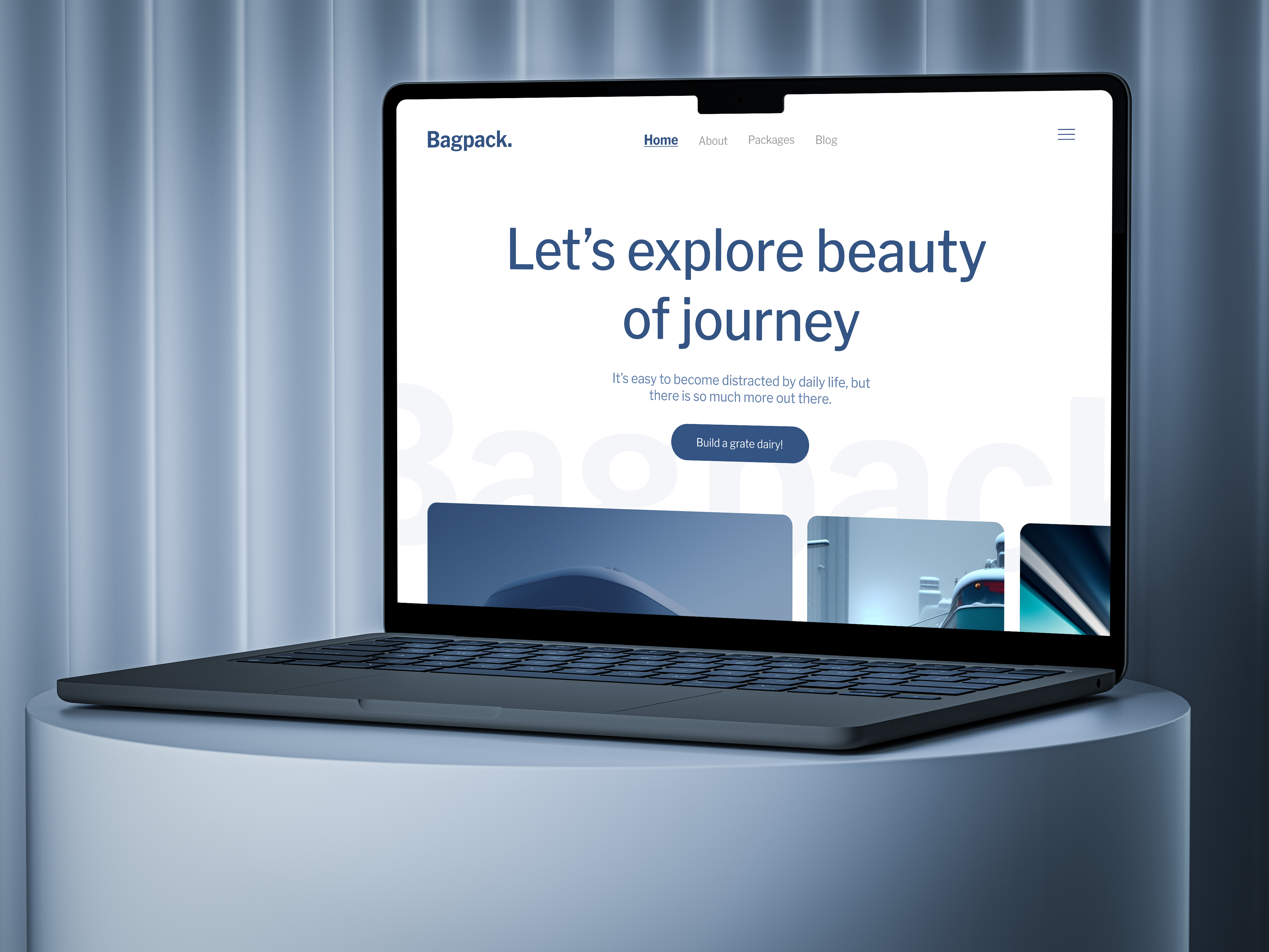 Bagpack - Travel website concept design design web destination landing page location minimal mountain search travel app traveling trip typography ui ux web web design website