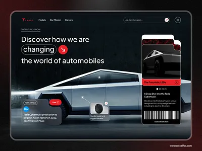 Tesla - Electric car website design aotomotive automobile black and white branding car car landing page car website design drive electric electric car hero section landing page landing page design ui ux vehicle web web design website