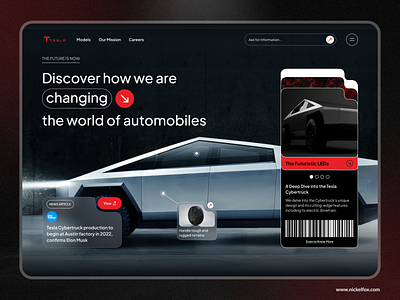 Tesla - Electric car website design aotomotive automobile black and white branding car car landing page car website design drive electric electric car hero section landing page landing page design ui ux vehicle web web design website