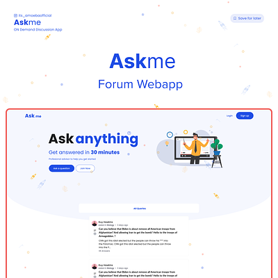 Askme - Revolutionizing Discussions with an Innovative Forum App design discussion app forum forum app web design