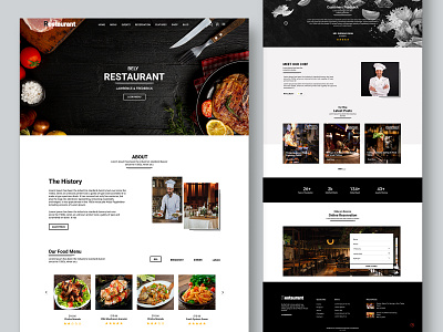 Restaurant website UI UX business cafe chef cms figma food graphic design menu online restaurant review theme ui ux website