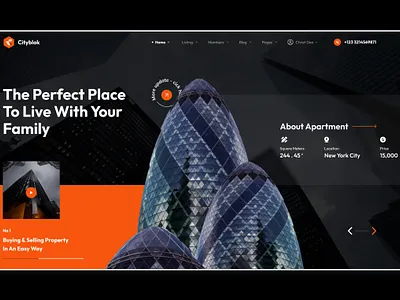 Real estate agency website design apartment architecture creative hero section design home page landing page property website real estate real estate agency rent building rental website sell apartment ui web website