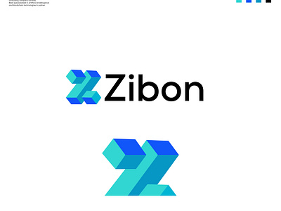 Zibon #3D Logo abstract logo branding creative logo design illustration logo logo designer modern logo ui vector