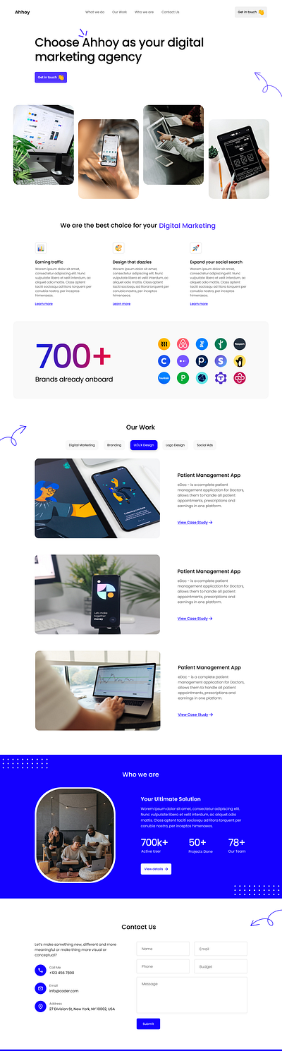 Design Agency Landing Page animation design figma ui