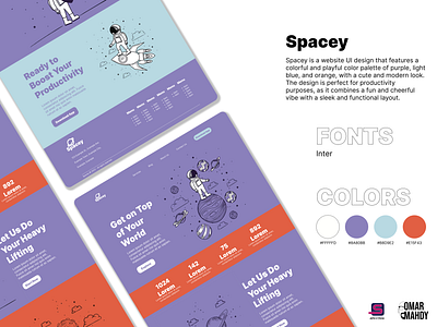 Spacey graphic design ui website