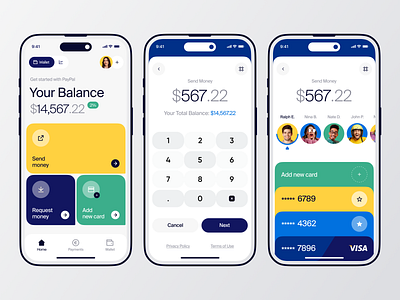 Paypal - Mobile UI Concept analytics app balance cards coin concept credit card design finance financial fintech ios mobile money paypal savings transfer ui ux visa