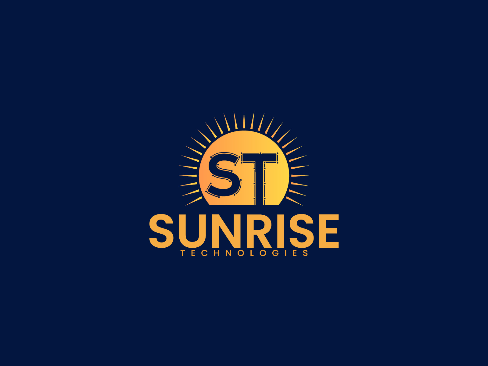 ST TECH SUN LOGO, LOGO DESIGN, ST LETTER LOGO by Md Amir Hamja on Dribbble