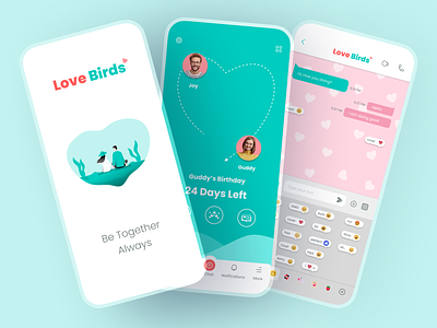 Couple messaging App chat couple app dating app love messaging app mobile app ui ui design